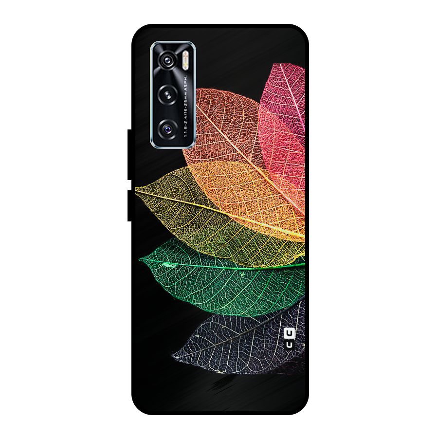 Net Leaf Color Design Metal Back Case for Vivo V20 SE
