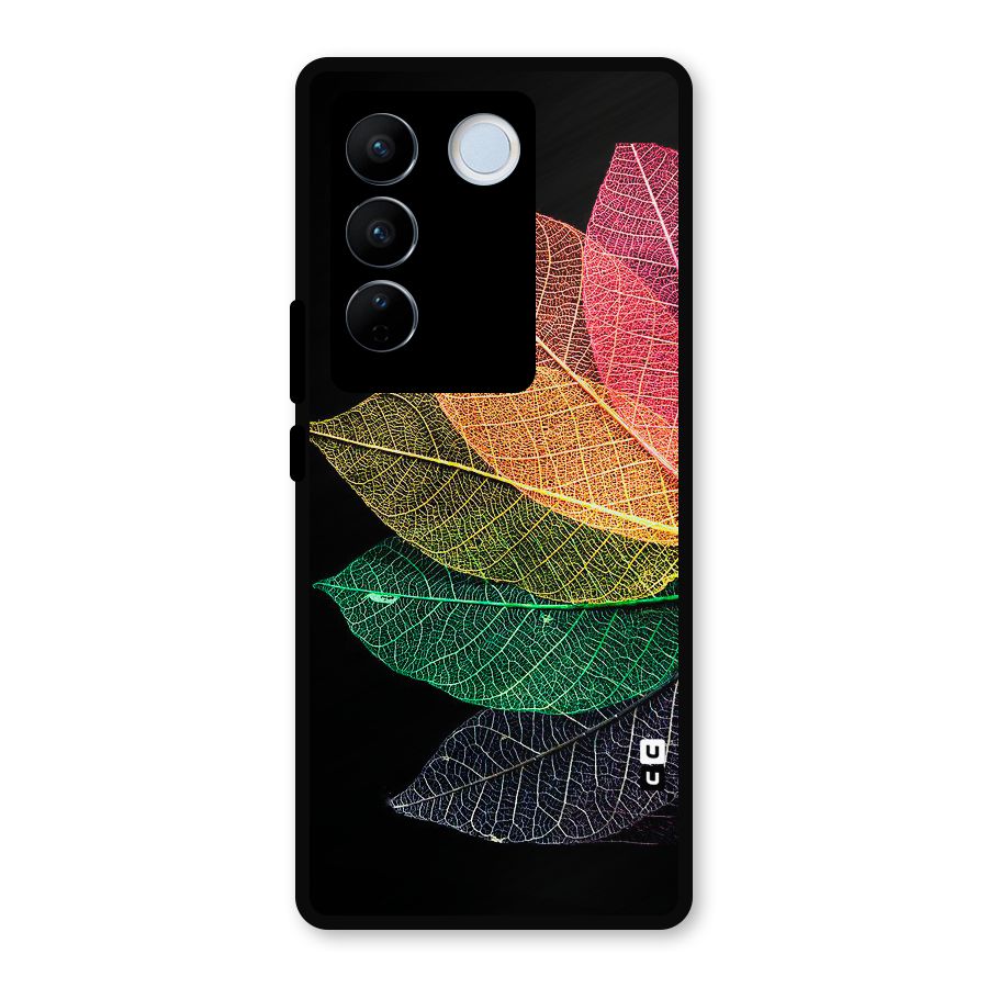 Net Leaf Color Design Metal Back Case for Vivo V27