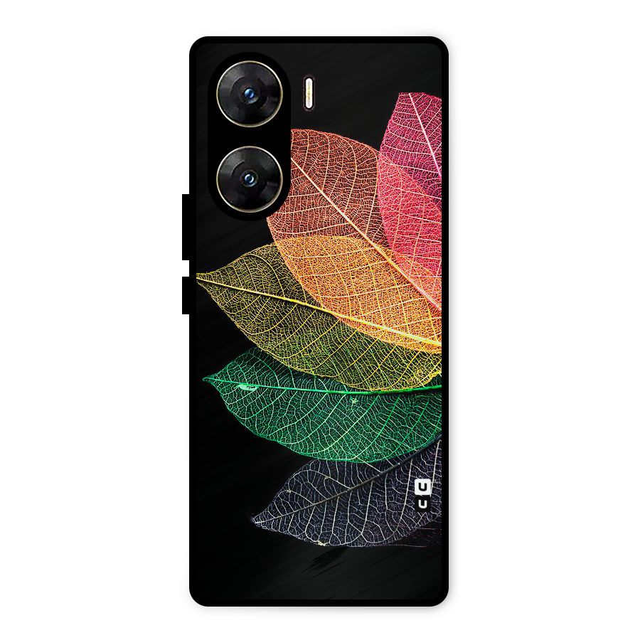 Net Leaf Color Design Metal Back Case for Vivo V29e