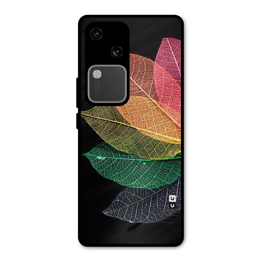Net Leaf Color Design Metal Back Case for Vivo V30