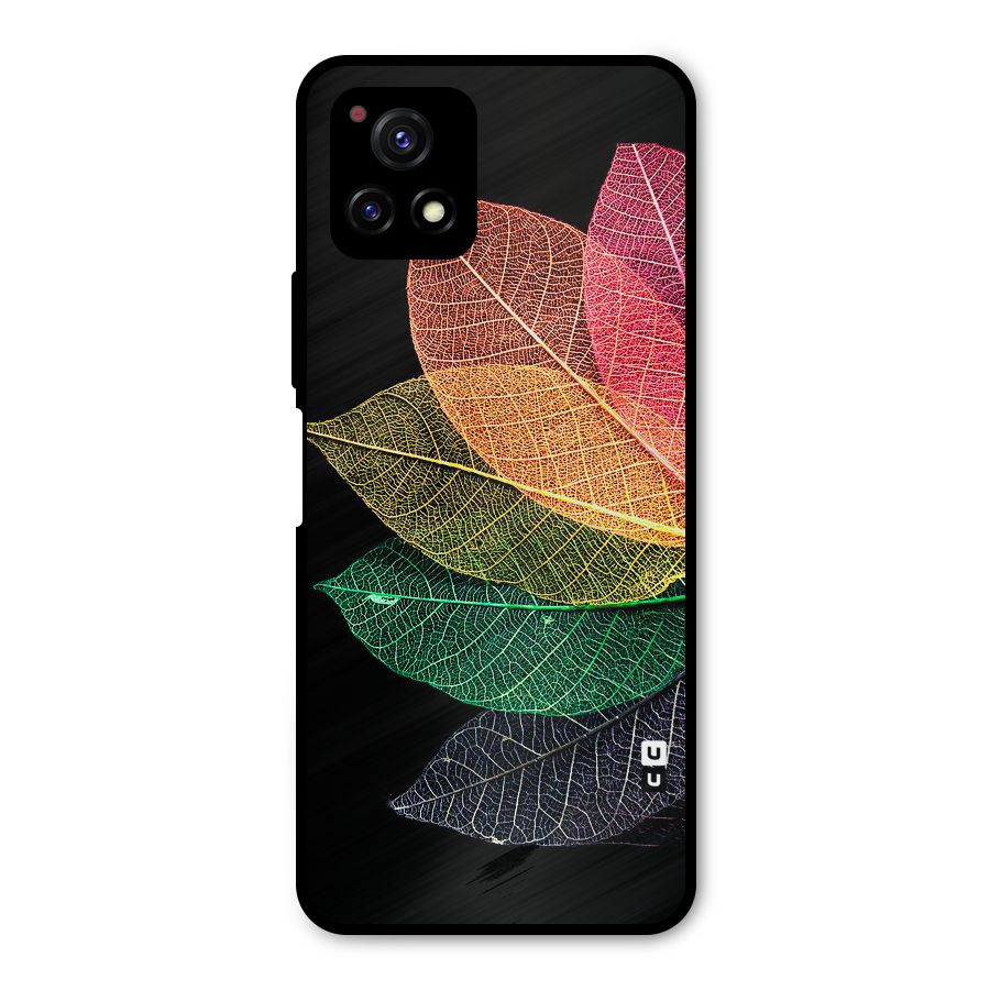 Net Leaf Color Design Metal Back Case for Vivo Y72 5G