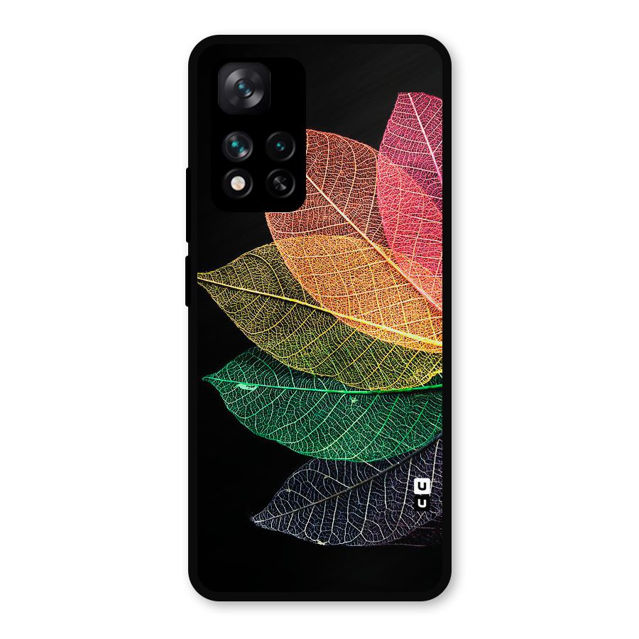 Net Leaf Color Design Metal Back Case for Xiaomi 11i Hypercharge 5G