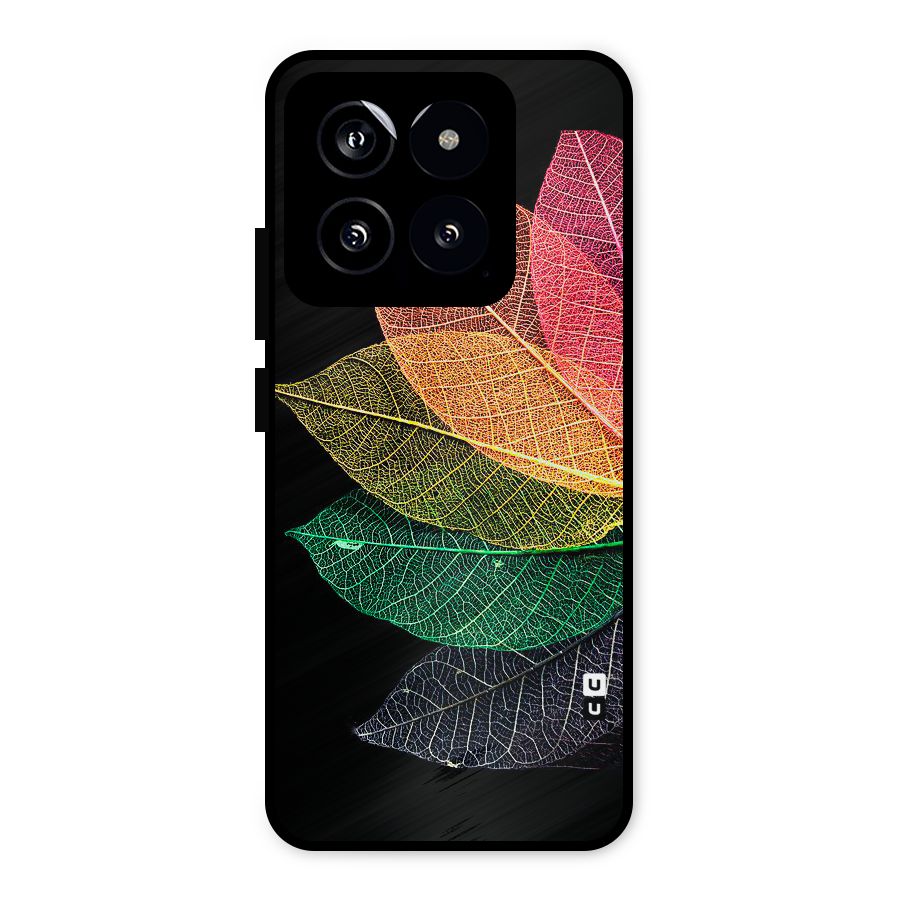 Net Leaf Color Design Metal Back Case for Xiaomi 14