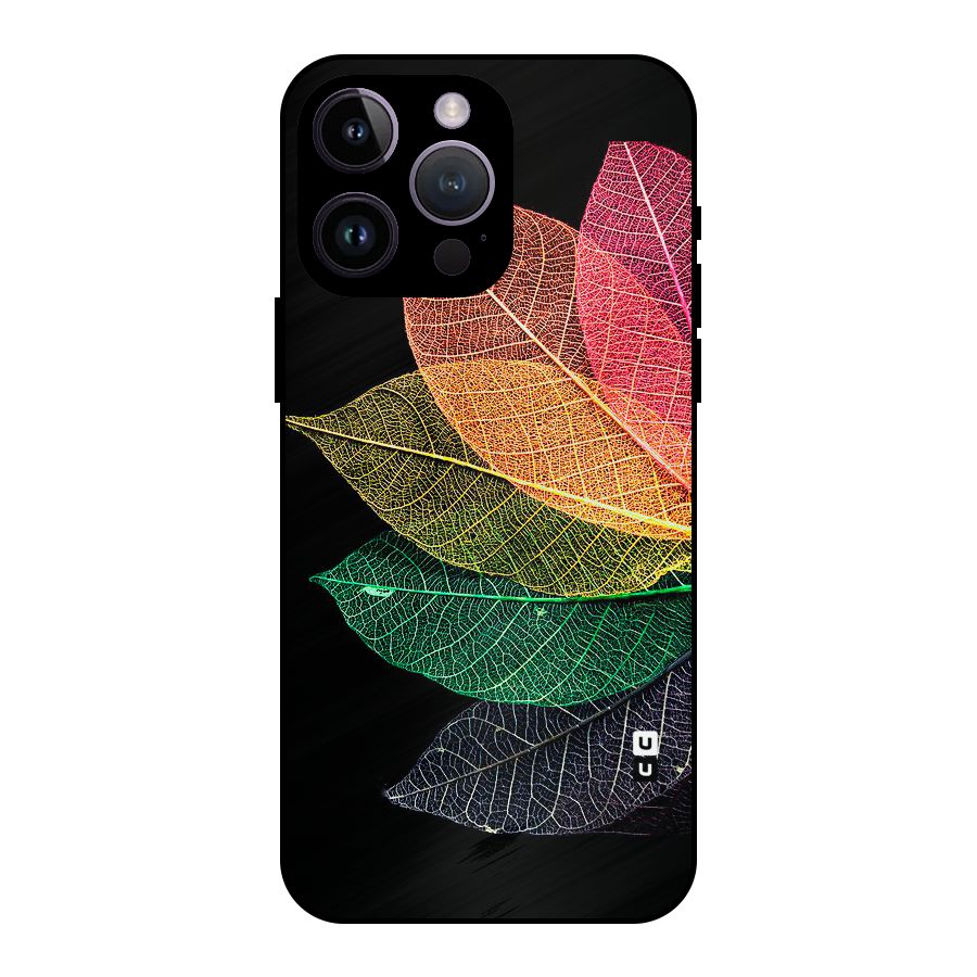Net Leaf Color Design Metal Back Case for iPhone 14 Pro Max