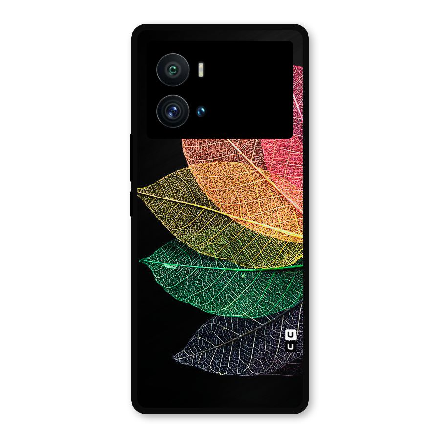 Net Leaf Color Design Metal Back Case for iQOO 9 Pro
