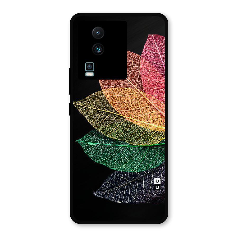 Net Leaf Color Design Metal Back Case for iQOO Neo 7