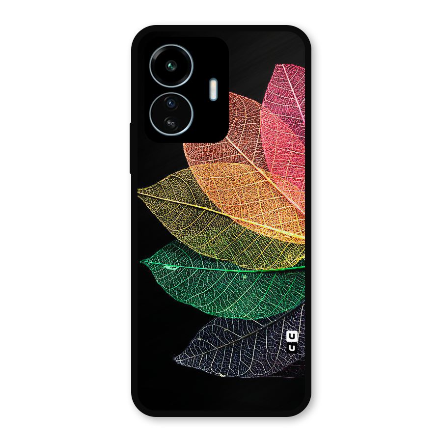 Net Leaf Color Design Metal Back Case for vivo iQOO Z6 Lite 5G