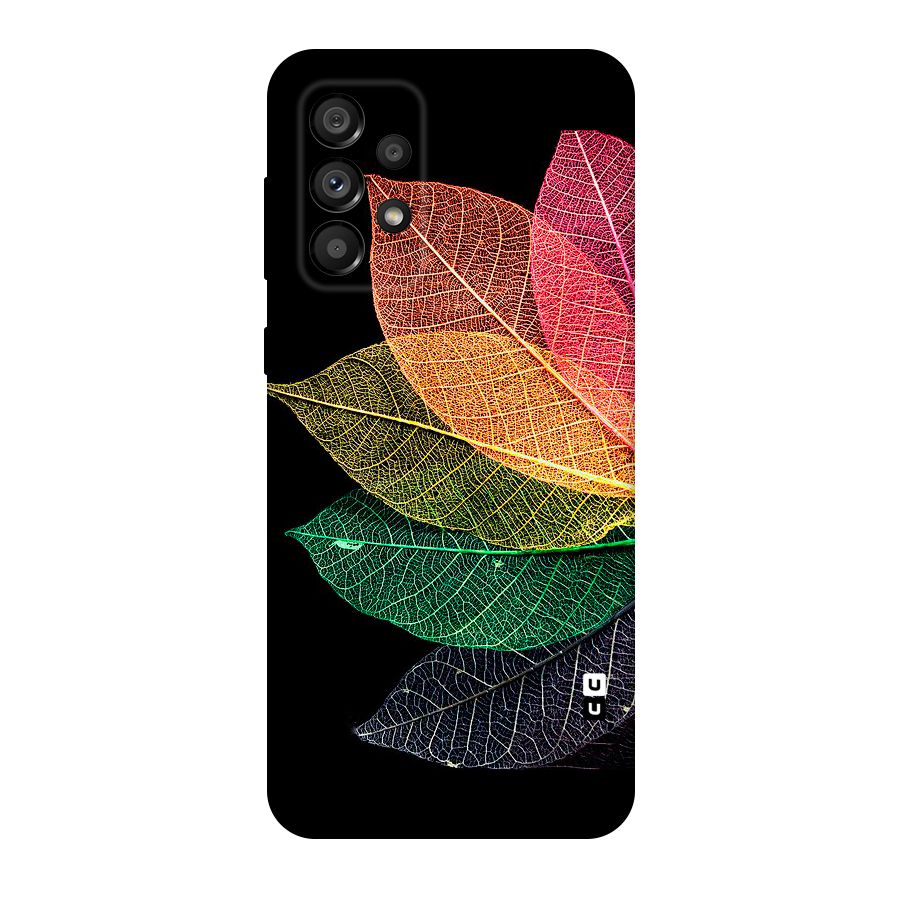Net Leaf Color Design Original Polycarbonate Back Case for Galaxy A73 5G