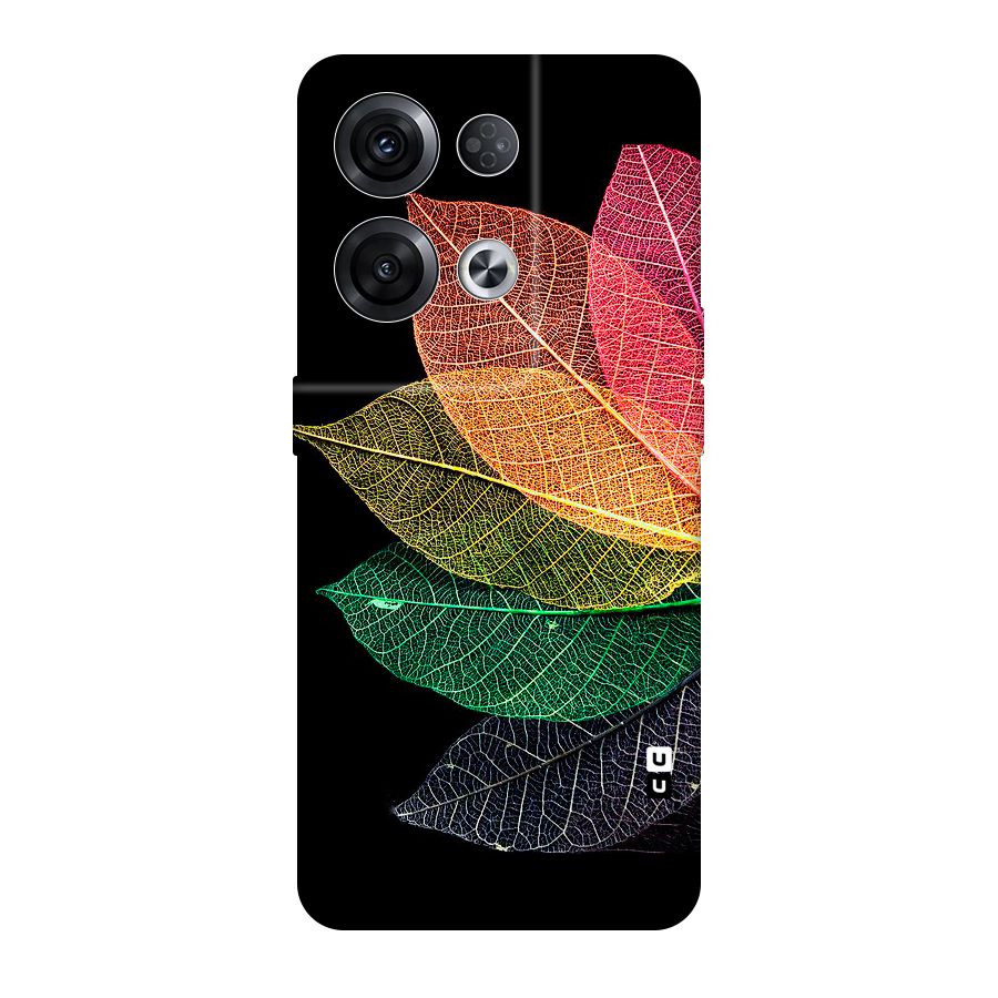 Net Leaf Color Design Original Polycarbonate Back Case for Oppo Reno8 Pro 5G