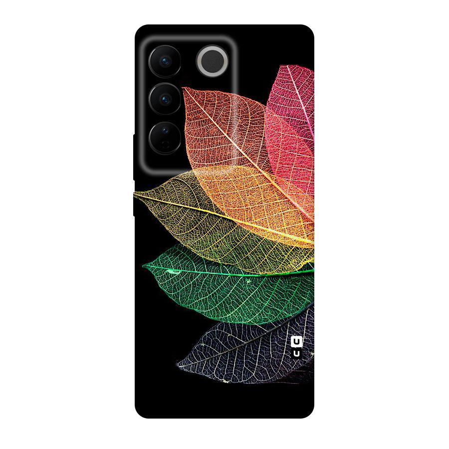 Net Leaf Color Design Original Polycarbonate Back Case for Vivo V27