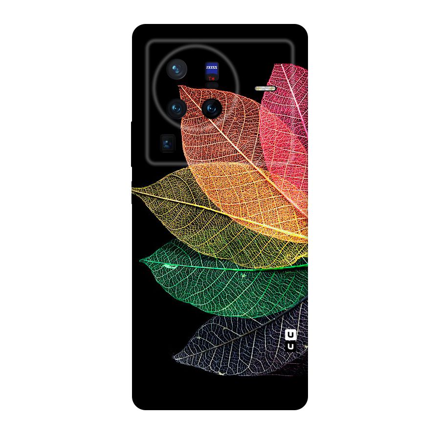 Net Leaf Color Design Original Polycarbonate Back Case for Vivo X80