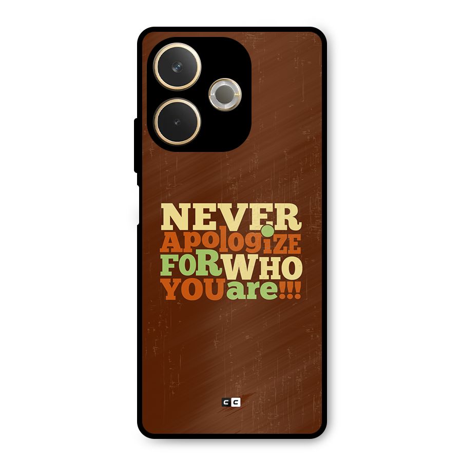 Never Apologize Metal Back Case for Oppo A5 Pro