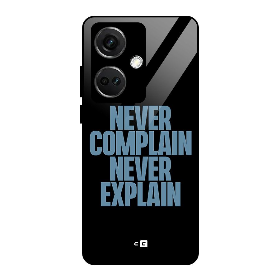 Never Complain Never Explain Glass Back Case for OnePlus Nord CE 3 5G