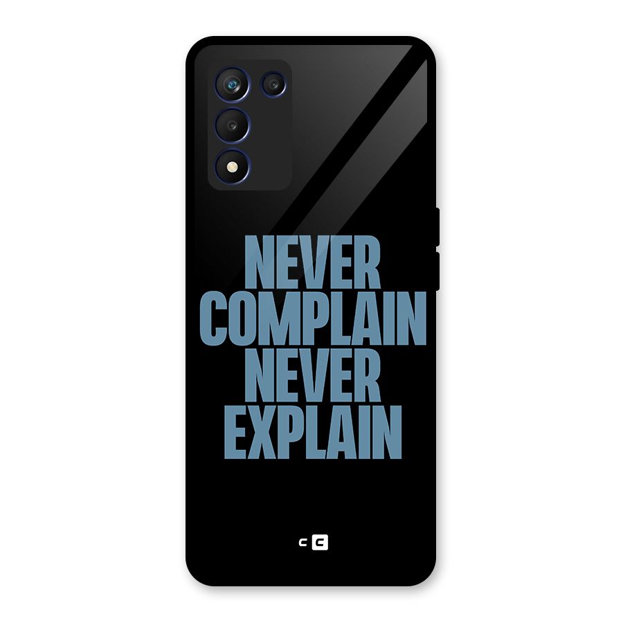 Never Complain Never Explain Glass Back Case for Realme 9 5G Speed