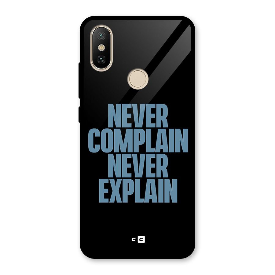 Never Complain Never Explain Glass Back Case for Redmi A2