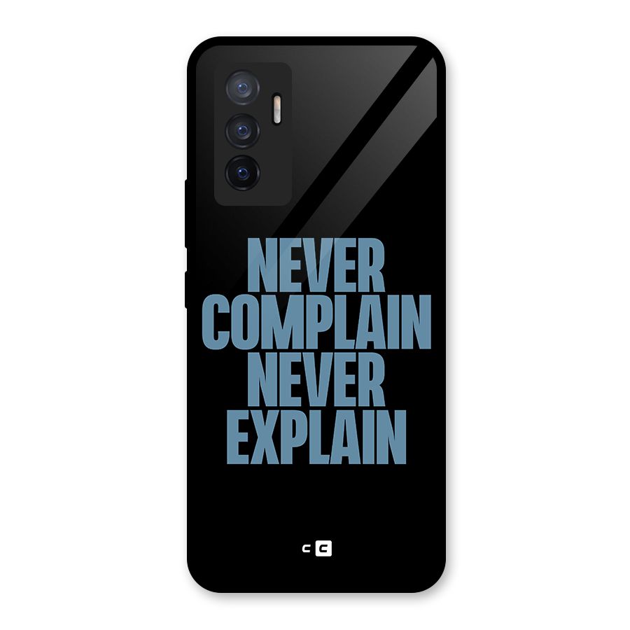 Never Complain Never Explain Glass Back Case for Vivo V23e