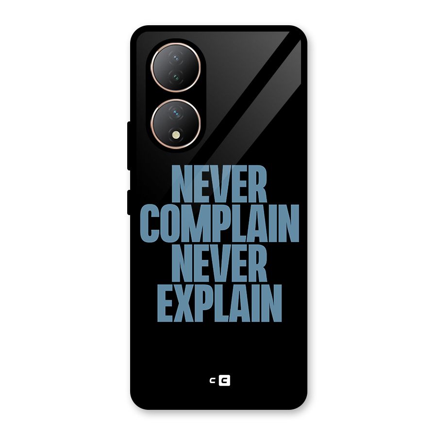 Never Complain Never Explain Glass Back Case for Vivo Y100A