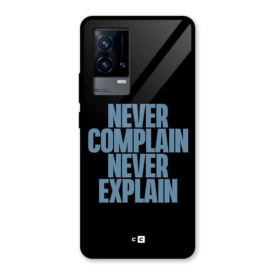 Never Complain Never Explain Glass Back Case for iQOO 9 5G