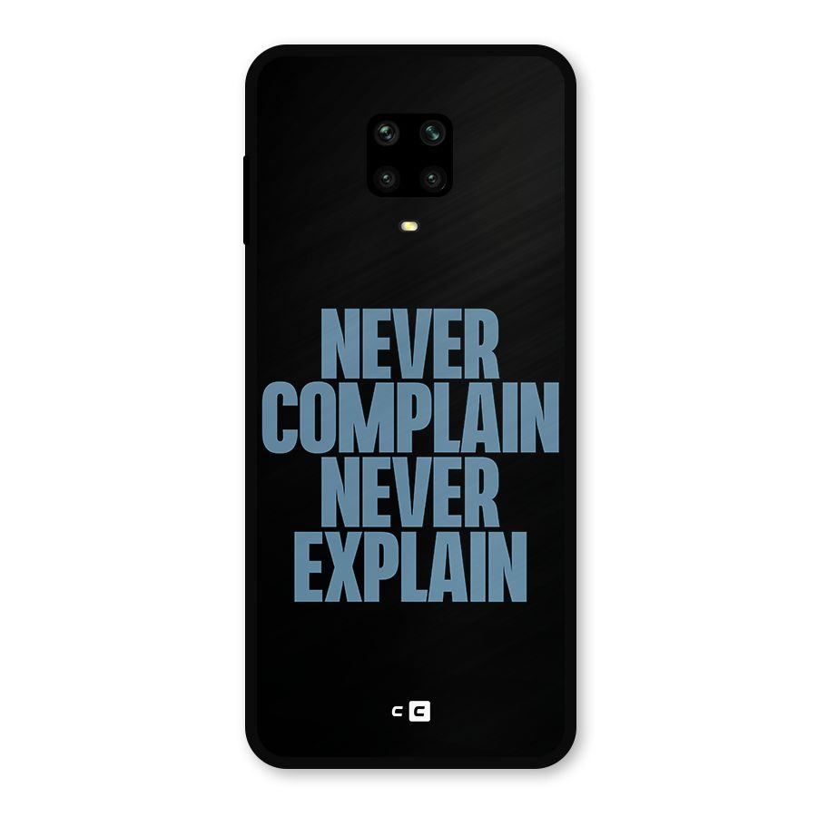 Never Complain Never Explain Metal Back Case for Poco M2 Pro