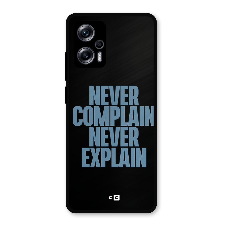 Never Complain Never Explain Metal Back Case for Redmi K50i
