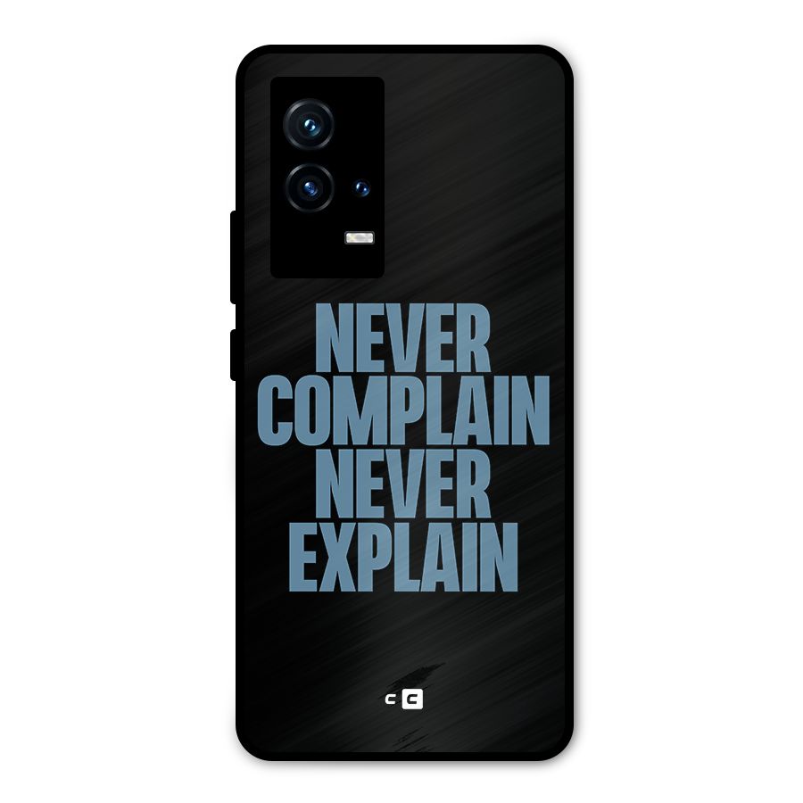Never Complain Never Explain Metal Back Case for iQOO 9 5G