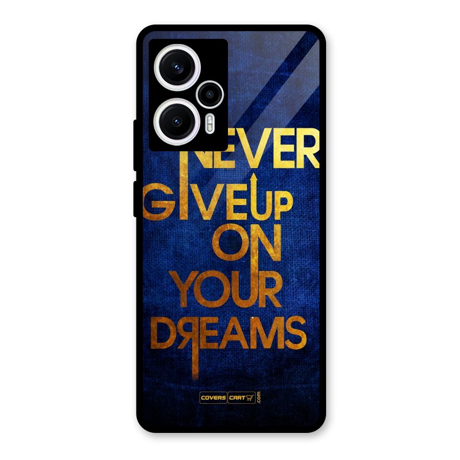 Never Give Up Glass Back Case for Poco F5