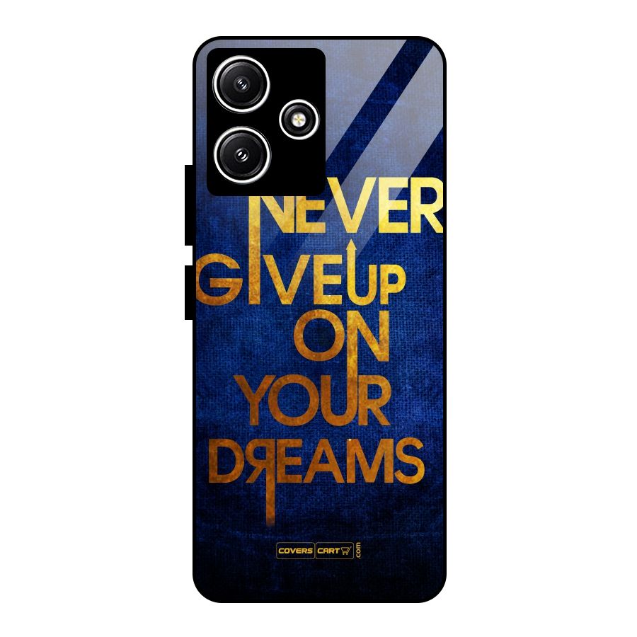Never Give Up Glass Back Case for Poco M6 Pro