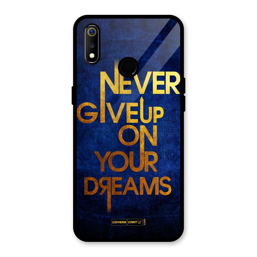 Never Give Up Glass Back Case for Realme 3