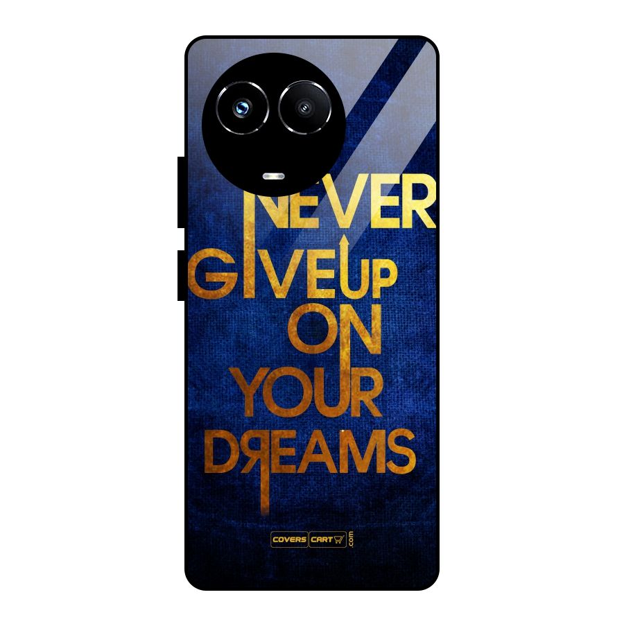 Never Give Up Glass Back Case for Realme Narzo 60X