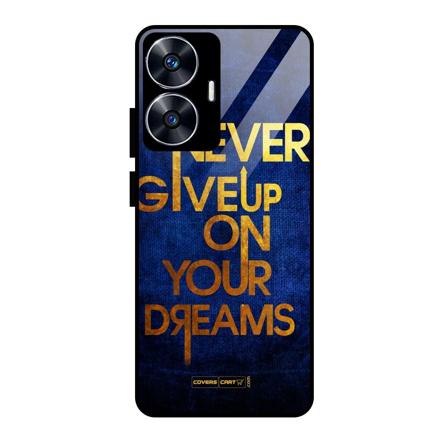 Never Give Up Glass Back Case for Realme Narzo N55