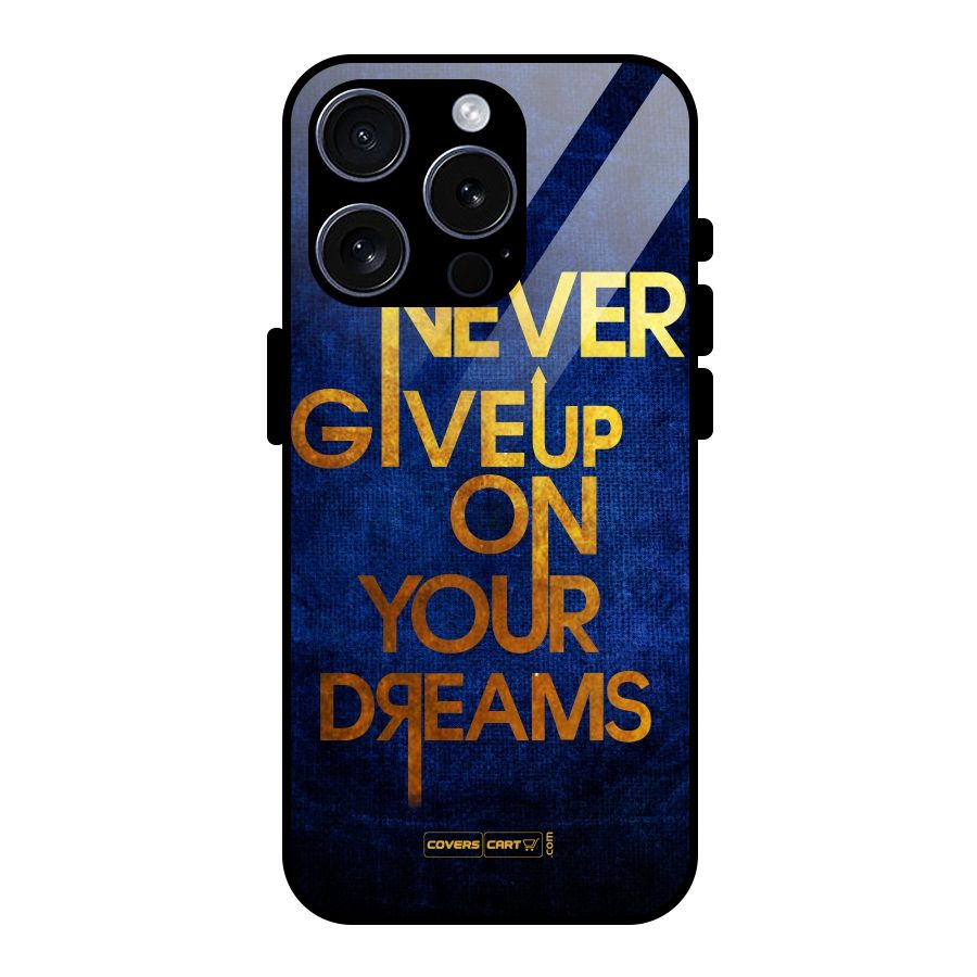 Never Give Up Glass Back Case for iPhone 15 Pro