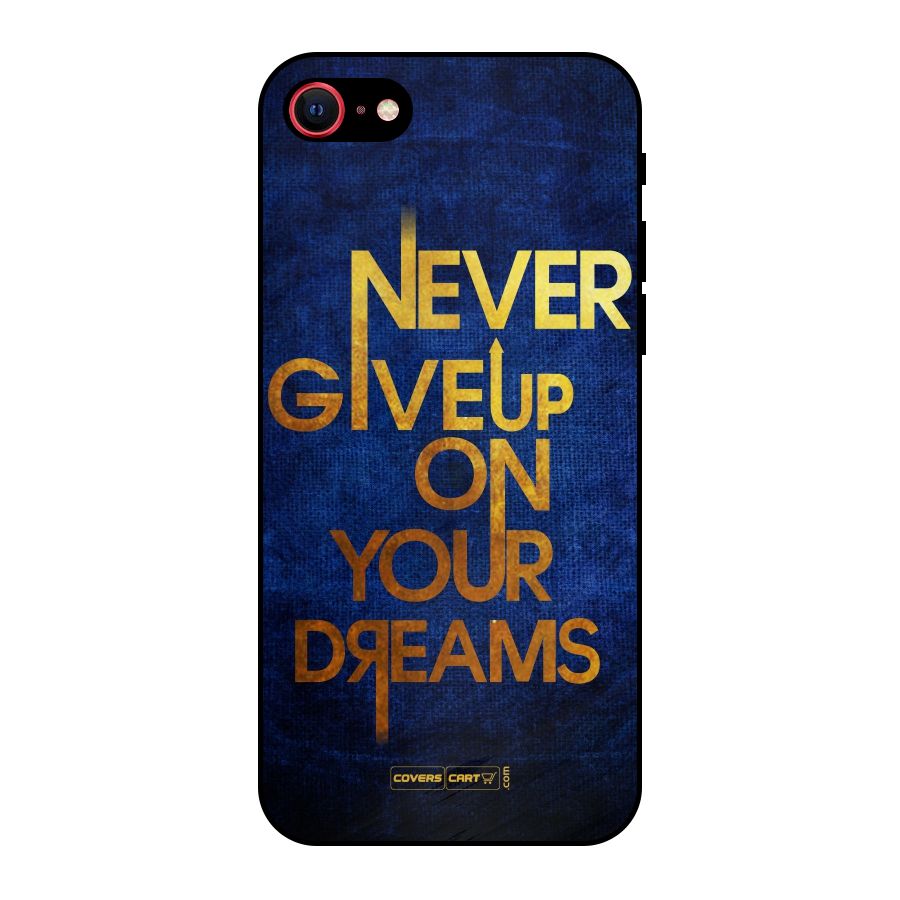 Never Give Up Metal Back Case for iPhone 8