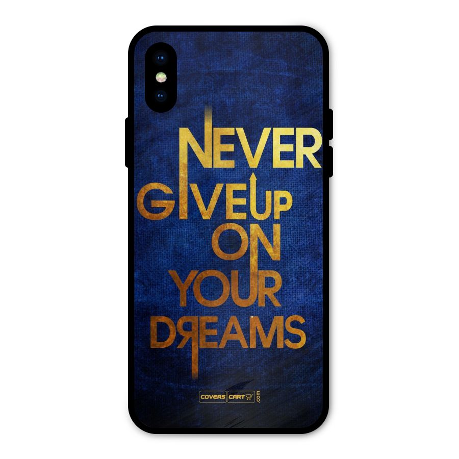 Never Give Up Metal Back Case for iPhone XS