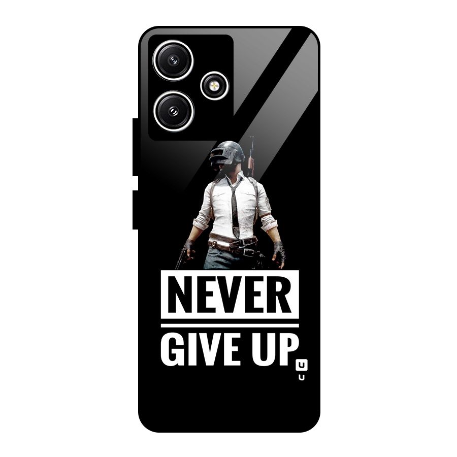 Never Giveup Glass Back Case for Redmi 12 5G