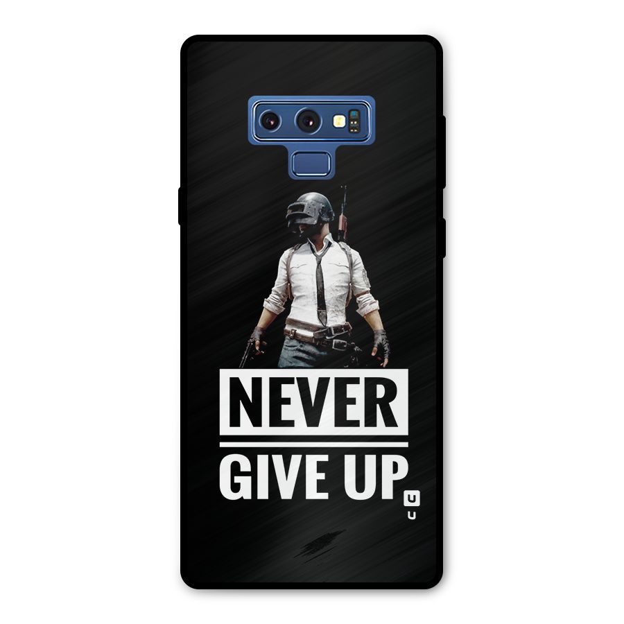 Never Giveup Metal Back Case for Galaxy Note 9