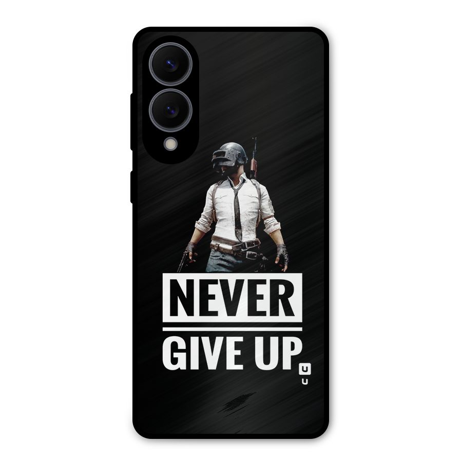 Never Giveup Metal Back Case for Galaxy S25 Edge