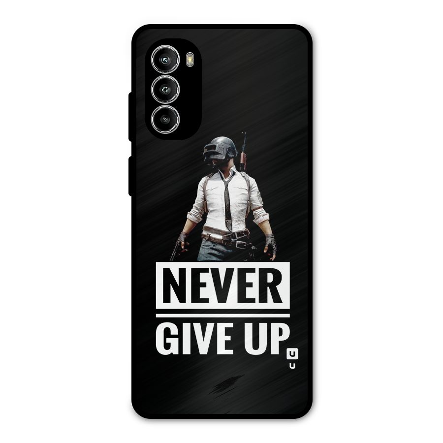 Never Giveup Metal Back Case for Moto G52