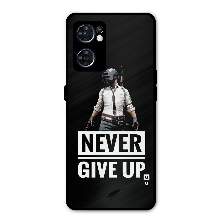 Never Giveup Metal Back Case for Oppo Reno7 5G