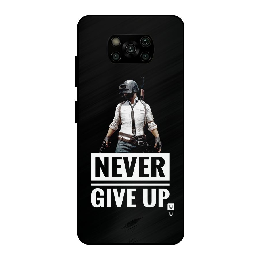 Never Giveup Metal Back Case for Poco X3