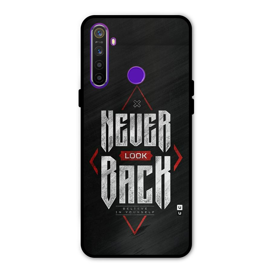Never Look Back Diamond Glass Back Case for Realme 5s