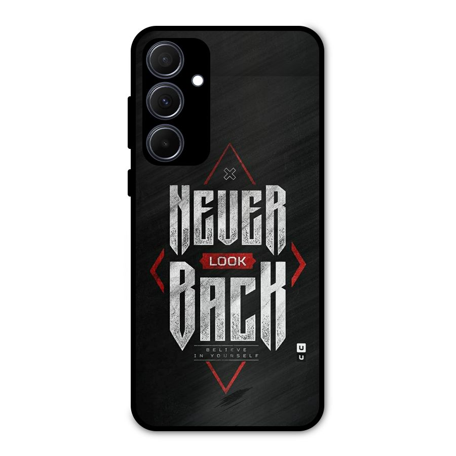 Never Look Back Diamond Metal Back Case for Galaxy A35