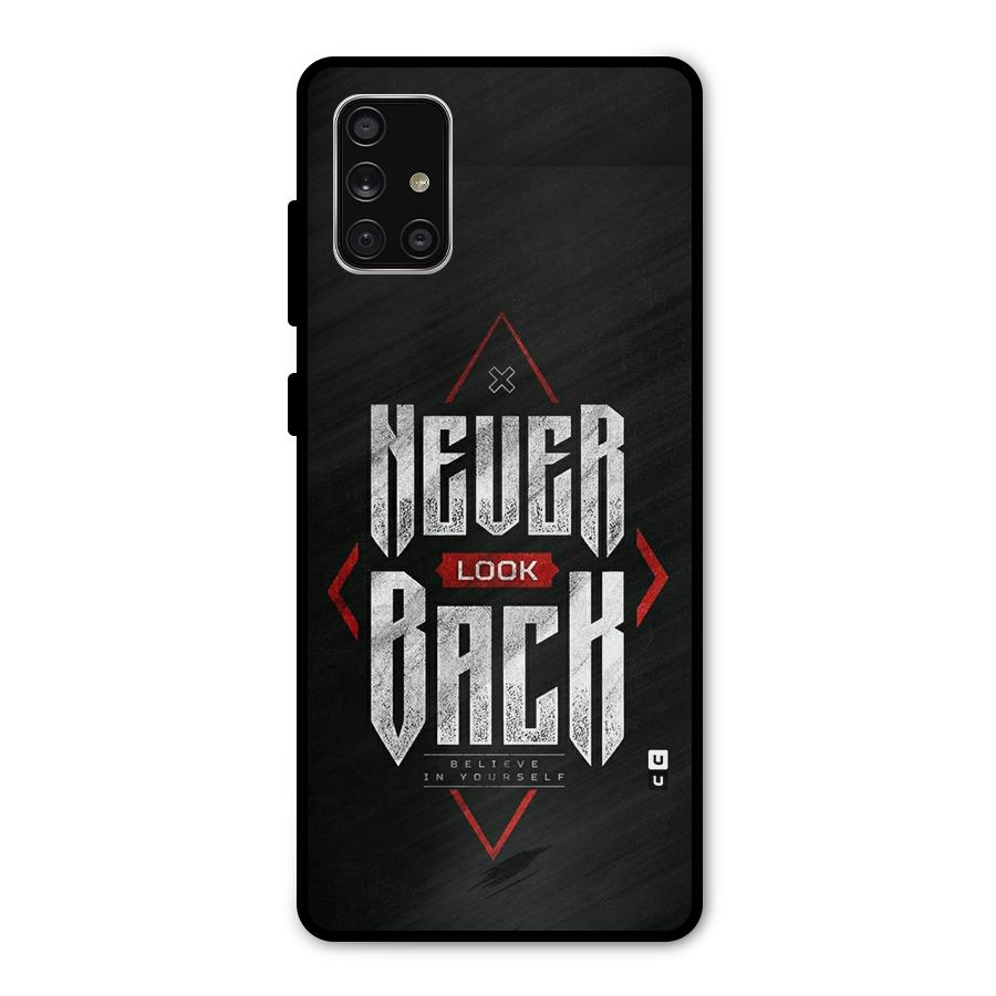 Never Look Back Diamond Metal Back Case for Galaxy A71
