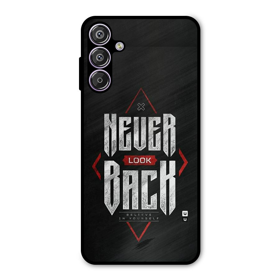 Never Look Back Diamond Metal Back Case for Galaxy M15