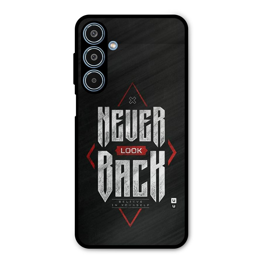 Never Look Back Diamond Metal Back Case for Galaxy M35