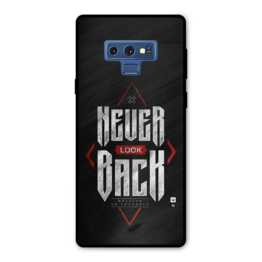 Never Look Back Diamond Metal Back Case for Galaxy Note 9