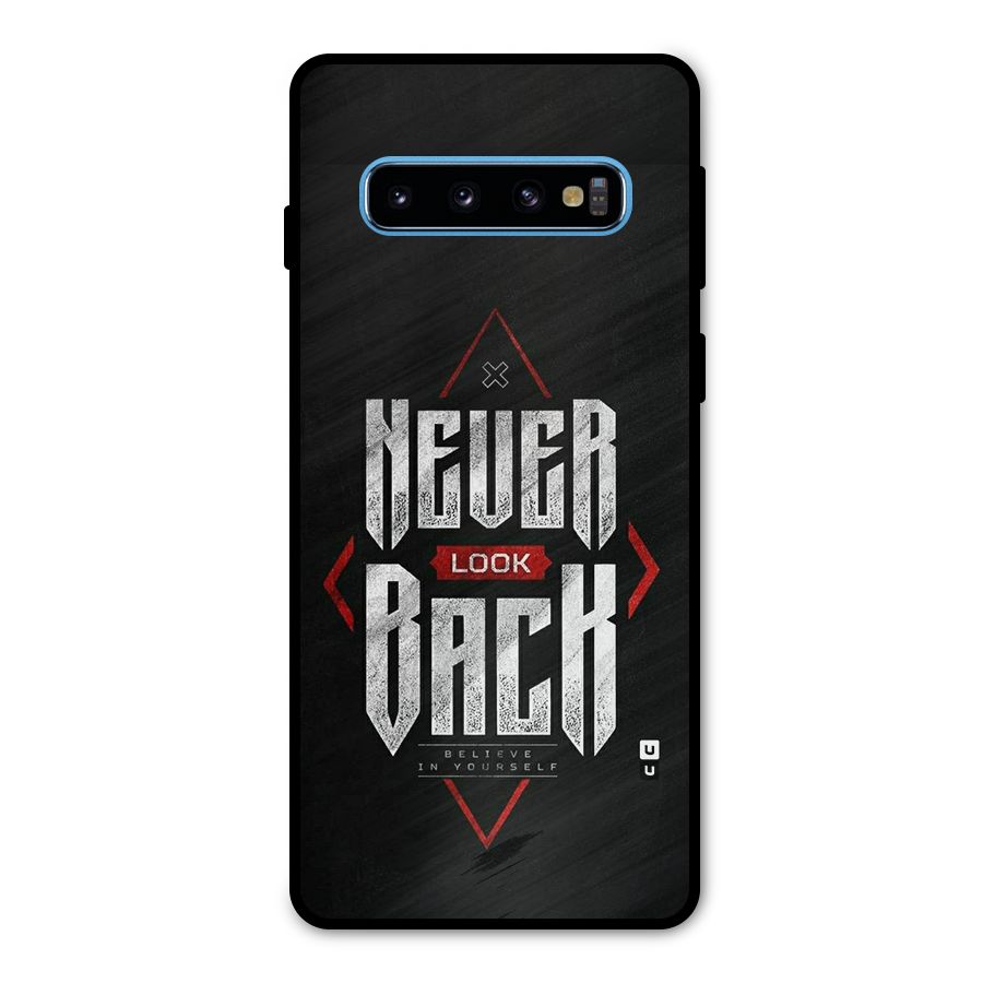 Never Look Back Diamond Metal Back Case for Galaxy S10