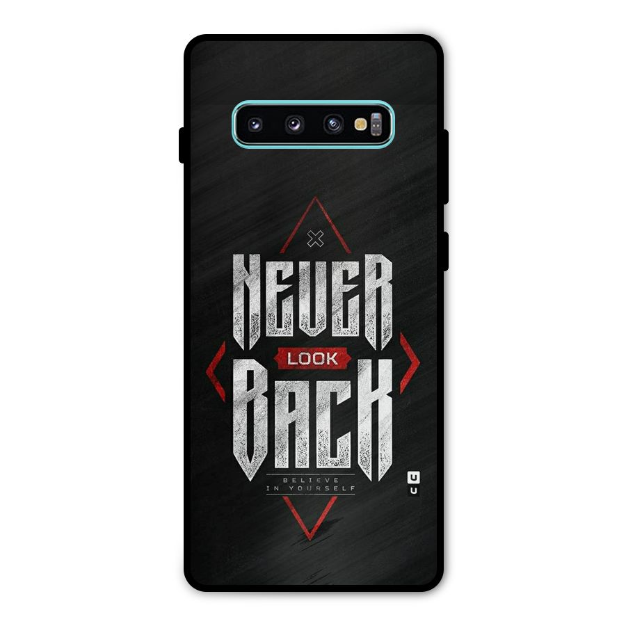 Never Look Back Diamond Metal Back Case for Galaxy S10 Plus