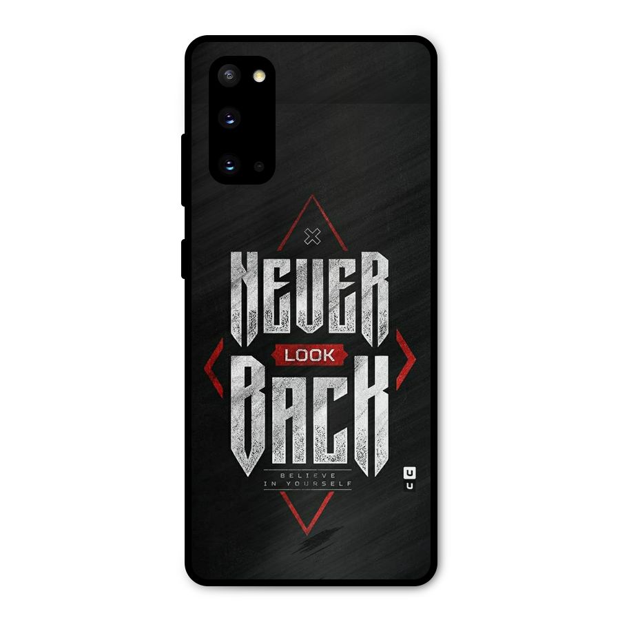 Never Look Back Diamond Metal Back Case for Galaxy S20