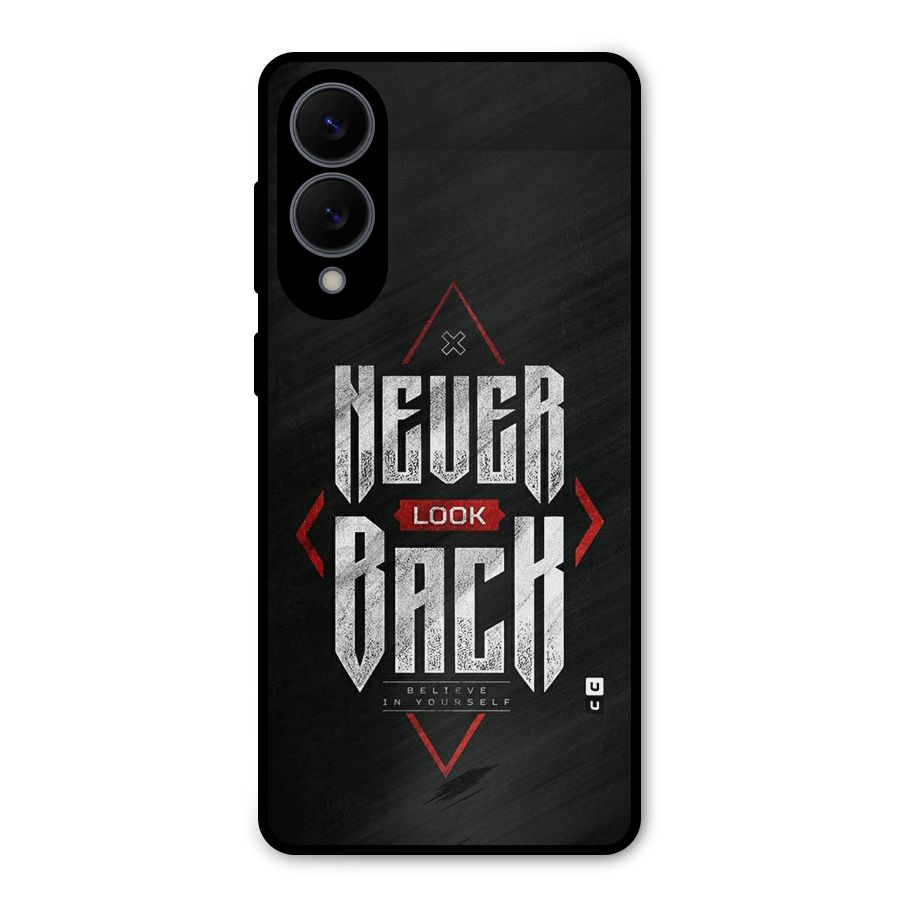 Never Look Back Diamond Metal Back Case for Galaxy S25 Edge