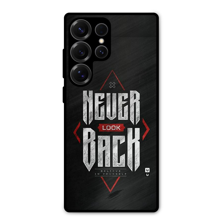 Never Look Back Diamond Metal Back Case for Galaxy S25 Ultra